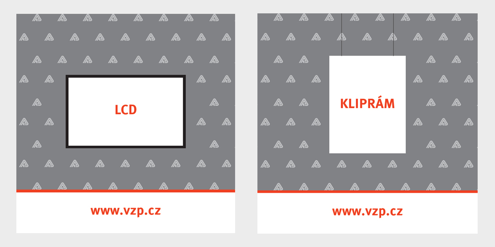 Varianta 5 - mléčné sklo LCD/KLIPR RÁM